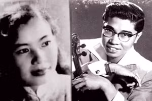 NSƯT Tân Nhân và nhạc sĩ Hoàng Thi Thơ thời trẻ. Ảnh: NVCC