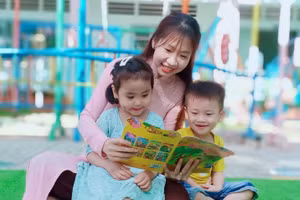 Cô trò Trường Mầm non Hương Sen (TX Hòa Thành, Tây Ninh). Ảnh minh họa: INT