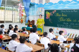 Giờ sinh hoạt lớp 1 Trường Tiểu học Ngô Quyền (TP Cần Thơ). Ảnh: Thành Thật