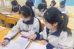 Học sinh lớp 12 Trường THPT Bất Bạt (Hà Nội) trong giờ ôn tập. Ảnh minh họa: INT