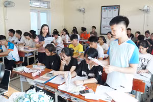 Giờ ôn thi tại Trường Phổ thông Dân tộc nội trú THPT số 2 Nghệ An. 