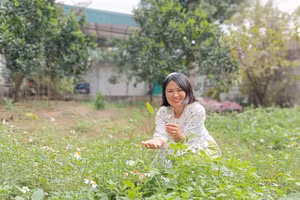 Khu vườn nhà êm ả. Ảnh: Ngọc Phạm