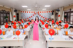 Giờ học tại Trường THCS&THPT Sư phạm (Trường Đại học Sư phạm Hà Nội 2). Ảnh: NTCC