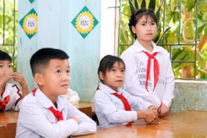 Học sinh Trường PTDTBT Tiểu học xã Nậm Ban, Mèo Vạc, Hà Giang. Ảnh minh họa: Nguyễn Lâm