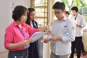 Học sinh tham dự Kỳ thi tốt nghiệp THPT năm 2024 tại Hà Nội. Ảnh minh họa: INT