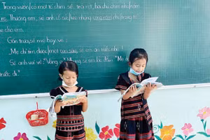 Học sinh trong giờ học Tiếng Việt. Ảnh: Báo Thiếu niên