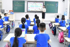 Một lớp học của Trường Tiểu học đô thị Sài Đồng (Phúc Lợi, Hà Nội). Ảnh: NTCC.