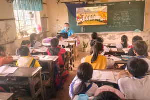 Nhiều điểm trường ở Cà Mau không đủ điều kiện cơ sở vật chất tổ chức dạy 2 buổi/ngày và bán trú. Ảnh: QM