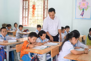 Giờ học tại Trường Tiểu học Nga My (xã Nga My, Nghệ An).