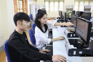 Giờ học tin của sinh viên Trường Cao đẳng Sơn La. Ảnh minh họa: INT