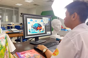 Sinh viên Trường Cao đẳng Viễn Đông (TPHCM) trong một giờ học. Ảnh: NTCC