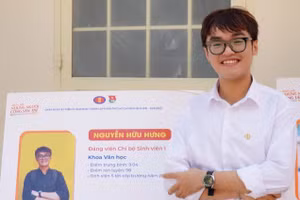 Nguyễn Hữu Hưng đạt nhiều thành tích tốt trong 4 năm học đại học. Ảnh: NVCC