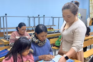 Giáo viên hướng dẫn học viên cách đọc, cách viết.