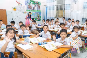 Cô trò Trường Tiểu học Ngô Quyền (Ninh Kiều, TP Cần Thơ). Ảnh: Nguyên Việt