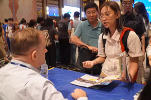 Học sinh, sinh viên tham dự triển lãm du học Mỹ diễn ra hồi 10/2024 tại TPHCM. Ảnh: M.A