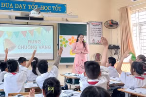 Tiết dạy chuyên đề sinh hoạt chuyên môn lớp 7 của cô Đăng Thị Nga, Trường THCS Thị trấn Thứa, Lương Tài, Bắc Ninh. Ảnh: Phương Bắc