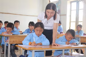 Giáo viên Trường Tiểu học Hương Liên (xã Phúc Trạch, Hà Tĩnh). Ảnh minh họa