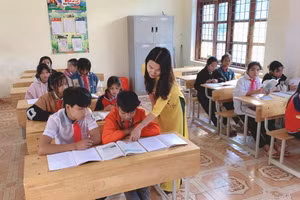 Một tiết dạy của cô Lê Thị Hoài Thanh. Ảnh: NVCC