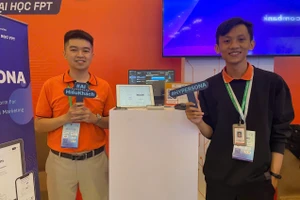 Sản phẩm trợ lý ảo của nhóm sinh viên Trường Đại học FPT trưng bày tại sự kiện Tech4Life tại TPHCM năm 2025. Ảnh: TG