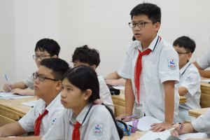 Đối thoại học đường góp phần vun đắp tinh thần dân chủ, xây dựng trường học thân thiện, thực hiện tốt các quyền của trẻ em. Ảnh: Xuân Phú