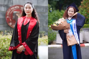 Nguyễn Khánh Linh - Trường Đại học Ngoại thương (bên trái) và Nguyễn Khánh Linh (Trường Đại học Kinh tế Quốc dân). Ảnh: NVCC