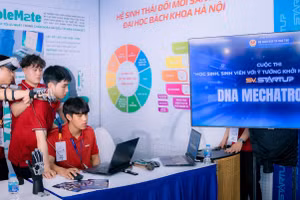 Một dự án khởi nghiệp, đổi mới sáng tạo được trưng bày tại Ngày hội Khởi nghiệp quốc gia của học sinh, sinh viên lần thứ VII. Ảnh: Lê Nam