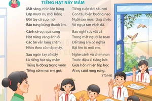 Bài thơ "Tiếng hạt nảy mầm" trong sách giáo khoa Tiếng Việt lớp 5. Ảnh: INT