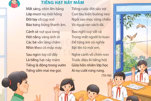 Bài thơ "Tiếng hạt nảy mầm" trong sách giáo khoa Tiếng Việt lớp 5. Ảnh: INT