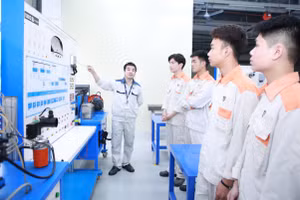 Sinh viên Trường Cao đẳng Lý Thái Tổ (Bắc Ninh). Ảnh: Khôi Nguyên