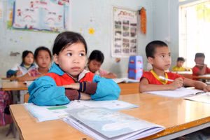 Học sinh Trường Phổ thông Dân tộc bán trú Tiểu học Nậm Ban (Tuyên Quang). Ảnh: Nguyễn Lâm