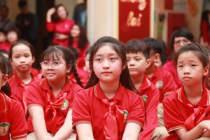 Học sinh Trường Tiểu học Tràng An (quận Hoàn Kiếm). Ảnh: TG