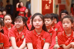 Học sinh Trường Tiểu học Tràng An (quận Hoàn Kiếm). Ảnh: TG