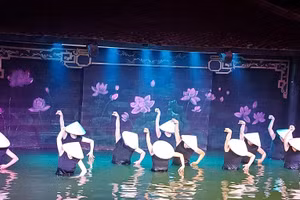 Một cảnh trong chương trình “Hoàng thành Thăng Long” của Nhà hát Múa rối Trung ương. Ảnh: Bình Thanh.