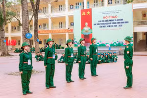Học sinh Ninh Bình tham gia Hội thao Giáo dục quốc phòng và an ninh năm học 2025 – 2026. Ảnh: NTCC