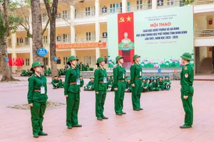 Học sinh Ninh Bình tham gia Hội thao Giáo dục quốc phòng và an ninh năm học 2025 – 2026. Ảnh: NTCC