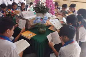 Học sinh Trường THCS Đức Ninh (Tuyên Quang) trong giờ tự học. Ảnh: NTCC