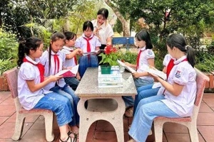 Học sinh Trường Tiểu học thị trấn Hạ Hòa (Hạ Hòa, Phú Thọ). Ảnh: NTCC