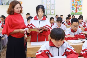 Giờ học của cô trò Trường THCS Lê Quý Đôn (Sơn La). Ảnh minh họa: INT