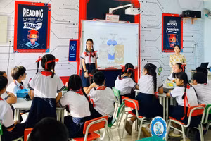 Tiết học của học sinh Trường Tiểu học Thuận Kiều (phường Đông Hưng Thuận, TPHCM).
