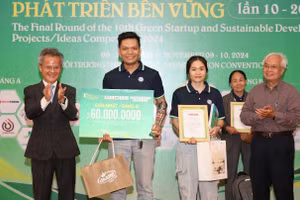 “Các dòng bánh khoai mì dinh dưỡng Cusami” giành giải Nhất bảng A cuộc thi Khởi nghiệp Xanh - Phát triển bền vững 2024. Ảnh: NVCC