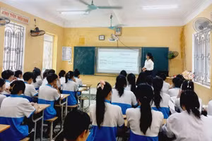 Giờ học tại Trường THPT Trần Quang Khải (Triệu Việt Vương, Hưng Yên). Ảnh: NTCC
