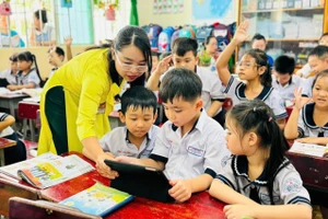 Giờ học của học sinh Trường Tiểu học Thuận Kiều. Ảnh: MA