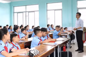 Giờ học của học sinh Trường THCS Lý Tự Trọng (quận Gò Vấp, TP Hồ Chí Minh). Ảnh: Hồ Phúc