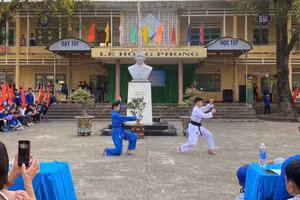 Học sinh Trường THPT Lê Hồng Phong (Duy Xuyên, Quảng Nam). Ảnh: NTCC