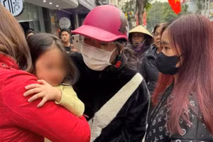 Cháu Nguyễn Trà M. được tìm thấy tại khu vực đường Lương Khánh Thiện, quận Ngô Quyền chiều 14/1.