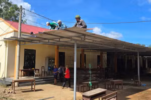 Trường Tiểu học và THCS Quảng Đông (Phú Trạch, Quảng Trị) được sử dụng làm nơi sơ tán người dân.