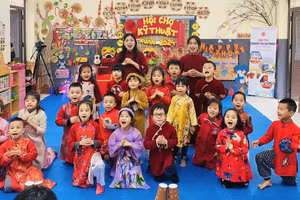 Sinh viên Khoa Giáo dục mầm non, Trường ĐH Sư phạm Hà Nội 2 tại Hội thi nghiệp vụ sư phạm cấp trường năm học 2023 - 2034. Ảnh: Website nhà trường