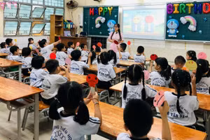 Giờ học của học sinh Trường Tiểu học Lê Văn Tám (quận Tân Phú). Ảnh: BD