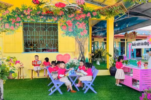 Thư viện thân thiện Trường Mầm non xã Thanh Yên (huyện Điện Biên, tỉnh Điện Biên) xây dựng khang trang từ nguồn xã hội hóa. Ảnh: Sở GD&ĐT cung cấp