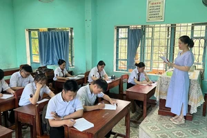 Giờ học tại Trường THPT Phú Bài (Hương Thủy, TP Huế). Ảnh: NTCC